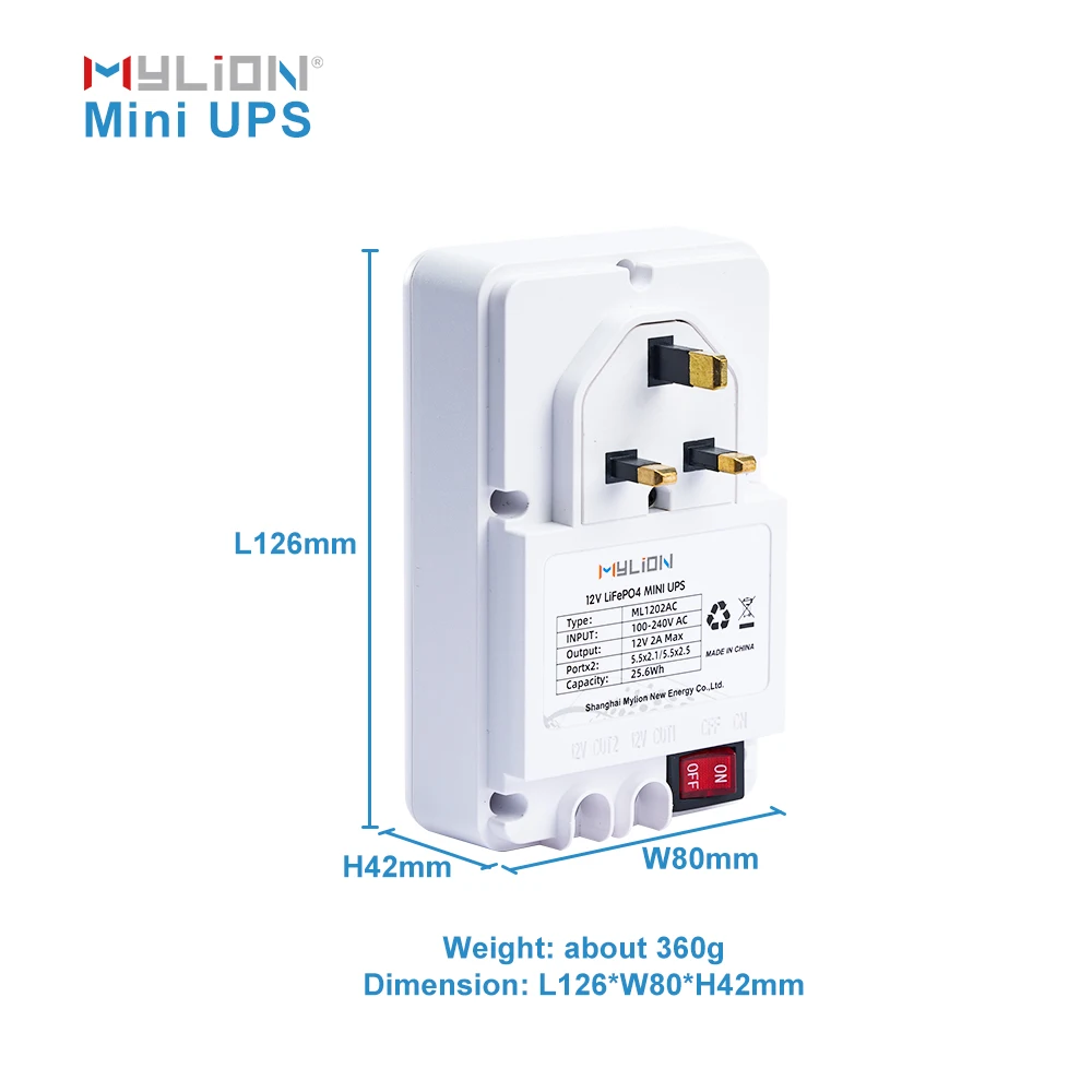 Mylion Mini UPS LiFePO4 Smart перезаряжаемая батарея для Wi-Fi маршрутизатора портативный мини dc ups