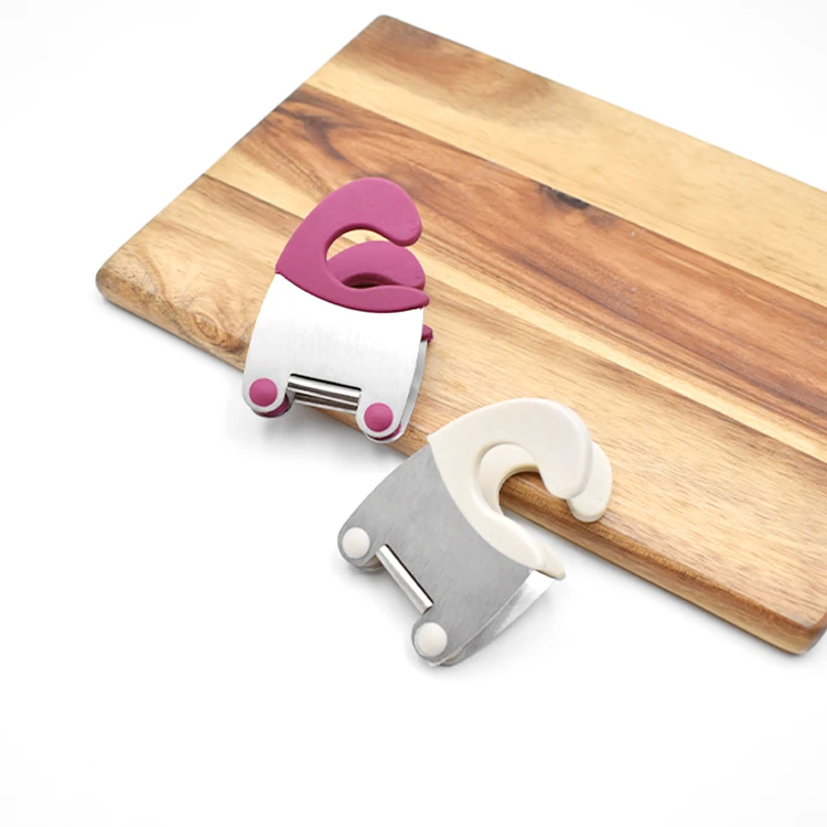 Food grade reusable anti-scald stainless steel pot edge clip silicone bracket spoon rack kitchen tools