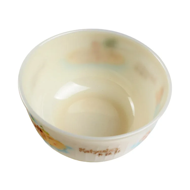 4.5 Inch Hot Selling Cartoon Food Grade Durable Porcelain Straight Round Rice Bowl