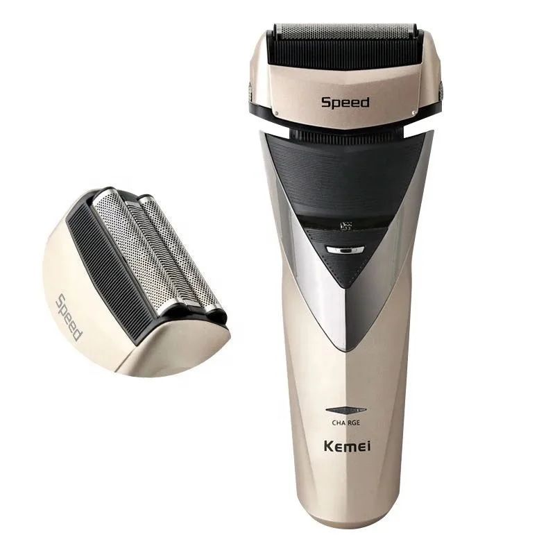 Kemei KM-8102 перезаряжаемая аккумуляторная электробритва для мужчин с двойным лезвием возвратно-поступательным движением моющиеся триммер бороды бритва уход за