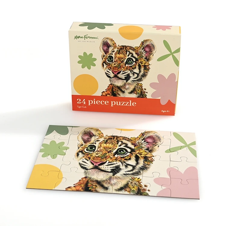 Eco Friendly Custom Jigsaw Puzzles Manufacturers 24 Pcs With Magnetic Box Jigsaw Puzzle Kids Game