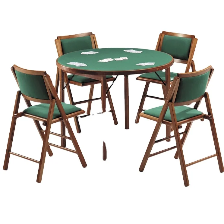 ROUND GAME FOLDING 111 TABLE BEECH WOOD GREEN