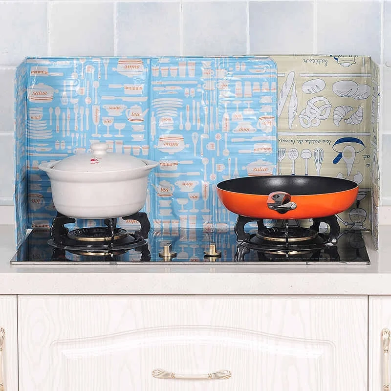 Splatter Screen Wall Oil Baffle Aluminum Foil Guard Folding Splashproof Tools Kitchen Cooking Gas Cooktop Plate Stove