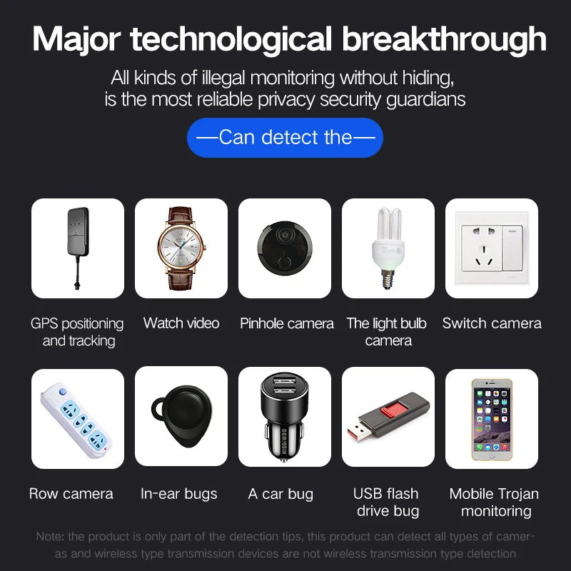 Whole Sale T8 Mini Anti Camera Detector Hidden Cam Pen Audio GSM Anti Wiretapping Scanner Bug Wireless Signal Detector