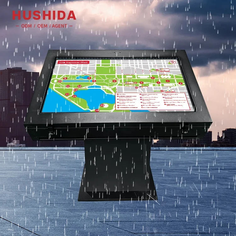 43 55 65 75 Inch Customized IP65 2K 4K Lcd Media Player Outdoor Waterproof Touch Info Kiosk