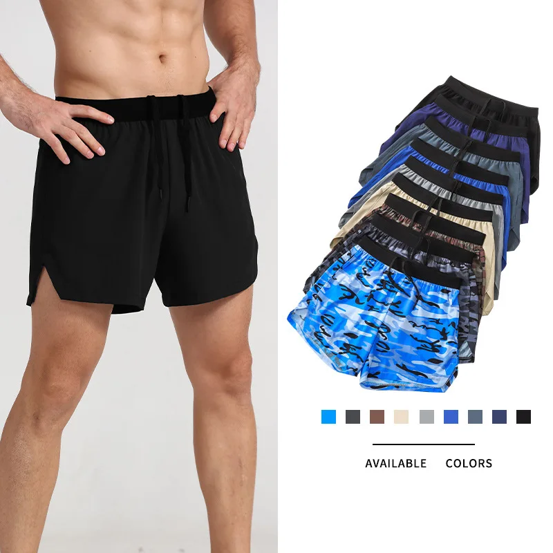 Quick Dry Inside Drawstring Elastic Waistband Woven Fabric Marathon Sport Running Shorts for Men
