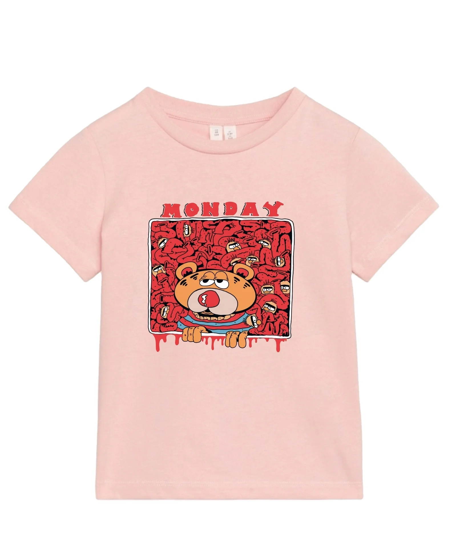 
2021 new arrived cartoon printing Color customized Loose Seamless unisex kids short T-Shirt for sunmer 
