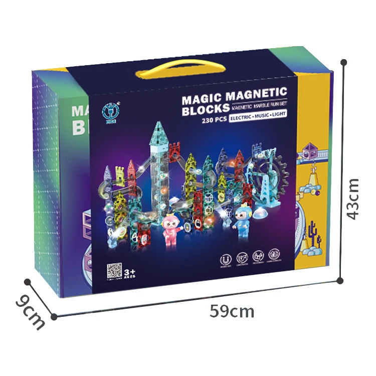 230PCS Large Size 3D Magnetic Designer Construction Set Model Building Toy Magnets Magnetic Blocks Educational Ball track Toys