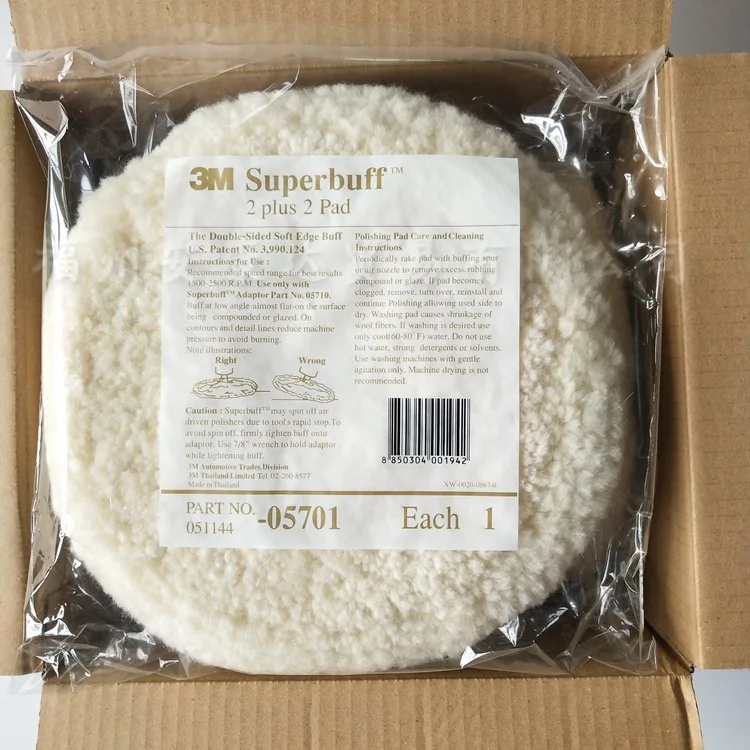 3m 05701wool Buffing Polishing Pads Double-faced Wools Quality Artificial Wool and Car Single Side Sheepskin OEM Fine Yellow