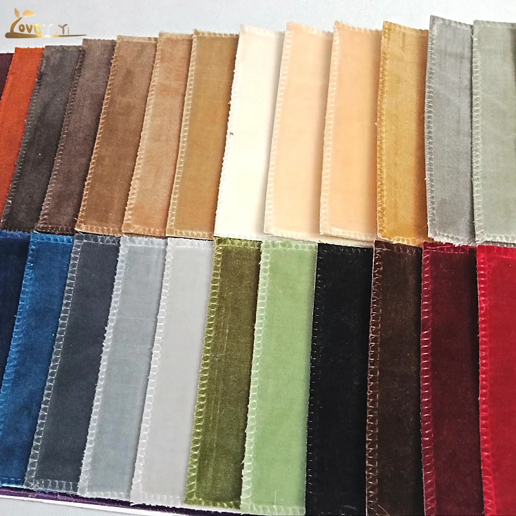 Hot Sale Super Soft Shiny Colorful Upholstery Plain Cut Sofa Velvet Fabric