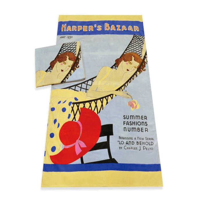 100% cotton velour rectangle Custom printed beach towel