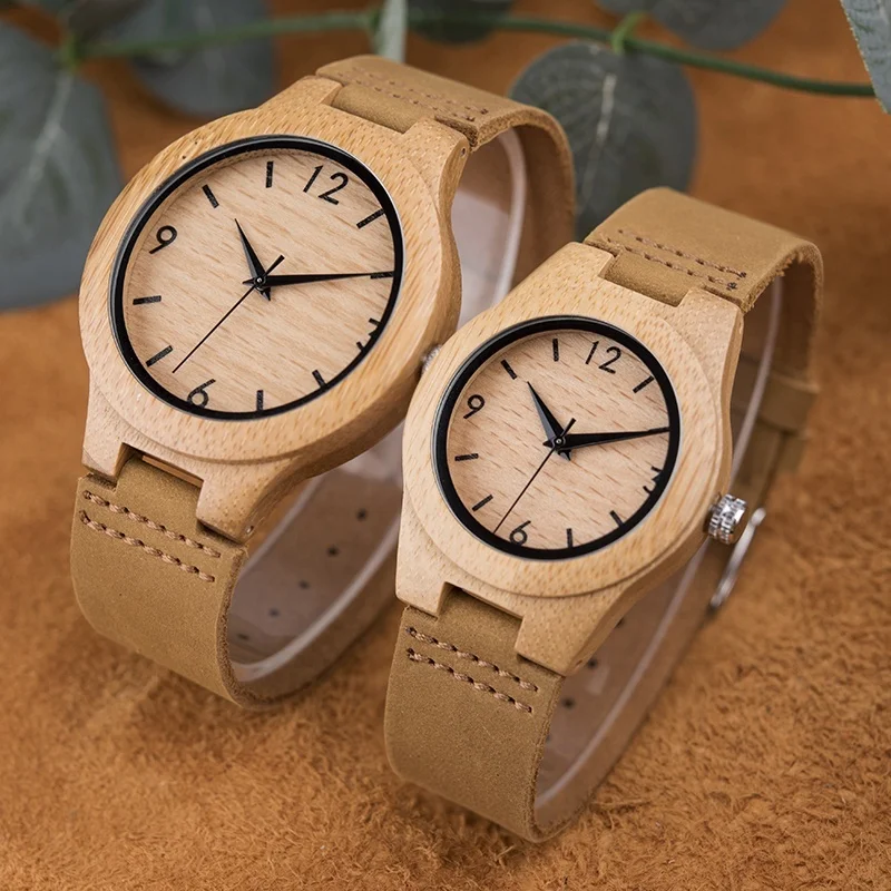 Wood Accessories Watches Casual Smd Resistormboo Case Leather Strap Women Dress Wristwatch Men Watch Custom for Couple Box 2020