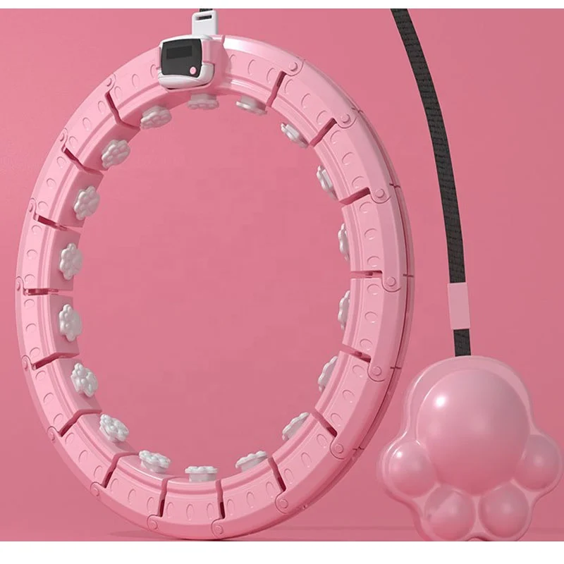 home fitness Adjustable 24 section smart plastic adult hu-la hoop rings counter detachable auto exercise electric hoola hoop