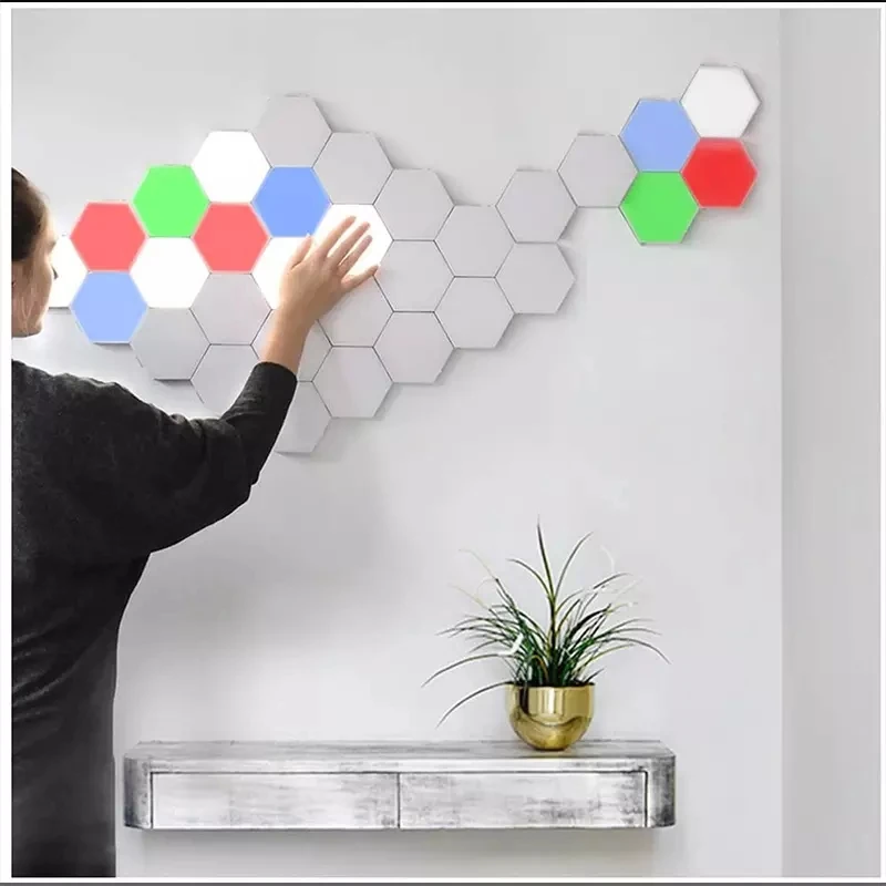  RGB Quantum Light Honeycomb DIY Decorative LED Hexagonal Night Smart Touch Sensitive Wall Remote