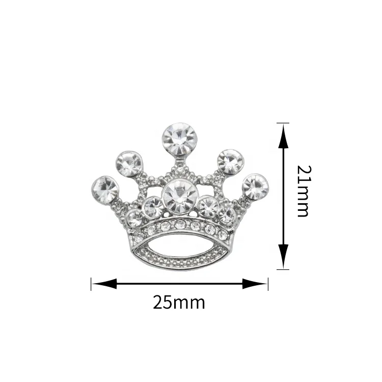 
Wholesale crystal buttons bulk rhinestone crown button garment accessories for clothes 