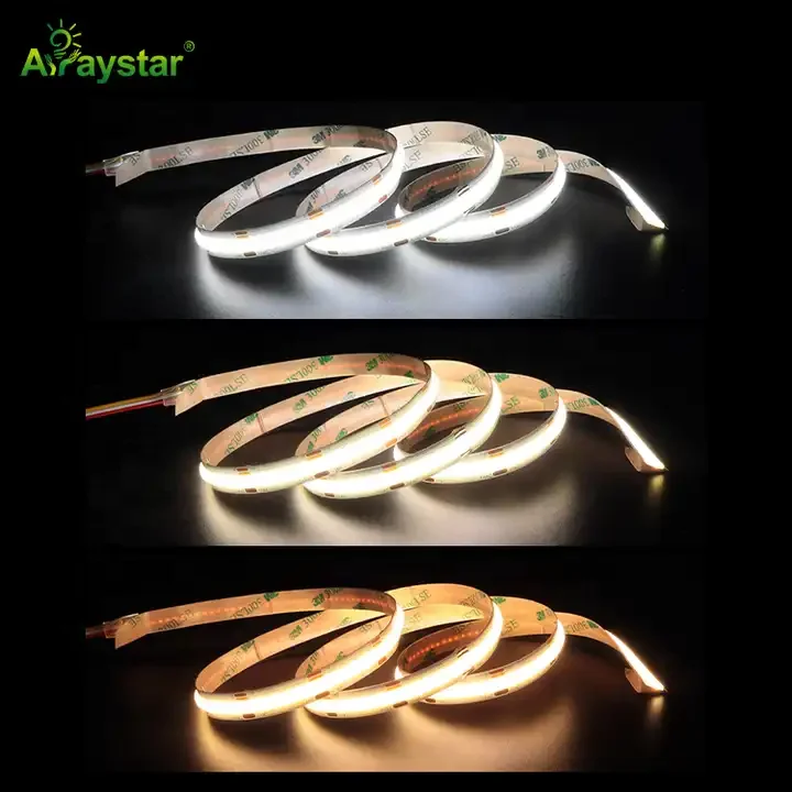 Mini cutting dual color COB strip light IP20 IP65 IP67 led tape light DC24V 608 CCT Tunable Adjustable LED Strip Light
