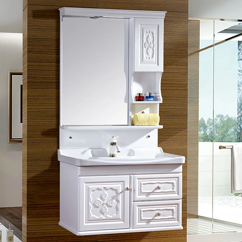 Latest Design Plastic Bathroom Luxury Sink Mirror Storage Cabinet Bathroom