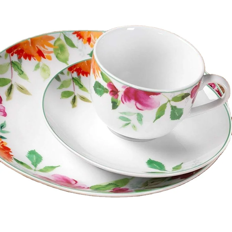 Европейский фарфоровый набор! Набор керамической посуды «Снеговик», 18 шт., фарфоровая посуда с цветочным дизайном