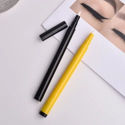 Plastic Cosmetic Container Slim Silver Eyebrow Pen Packaging No Logo Brow Pencil Tube with Brush