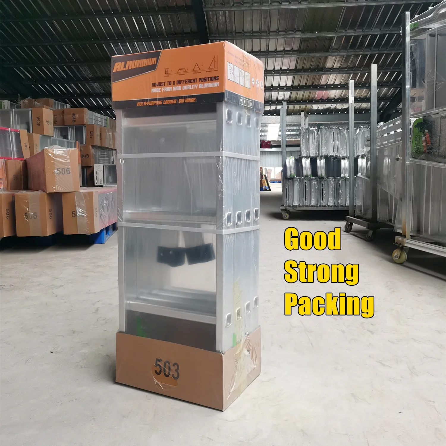 (Promotion) Foldable & Portable Aluminum Articulated Ladder 4*3 Steps 3.5m Length Stair Ladder