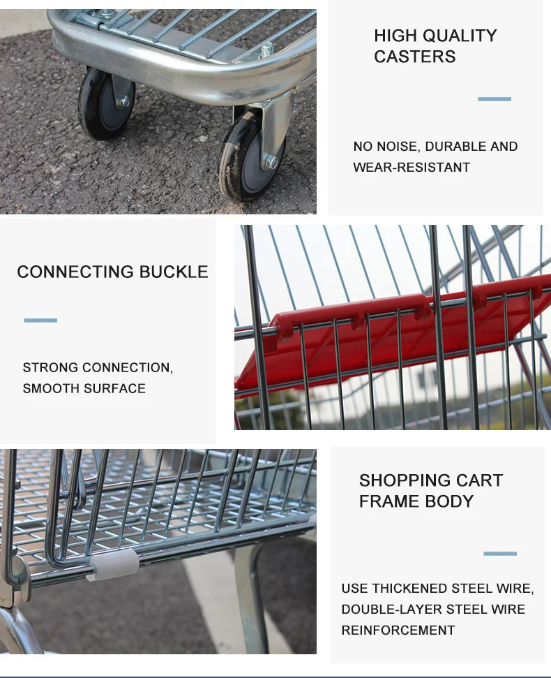 Kainice metal trolley for super market grocery shopping cart personalized single baskets unfoldable shopping trolley cart