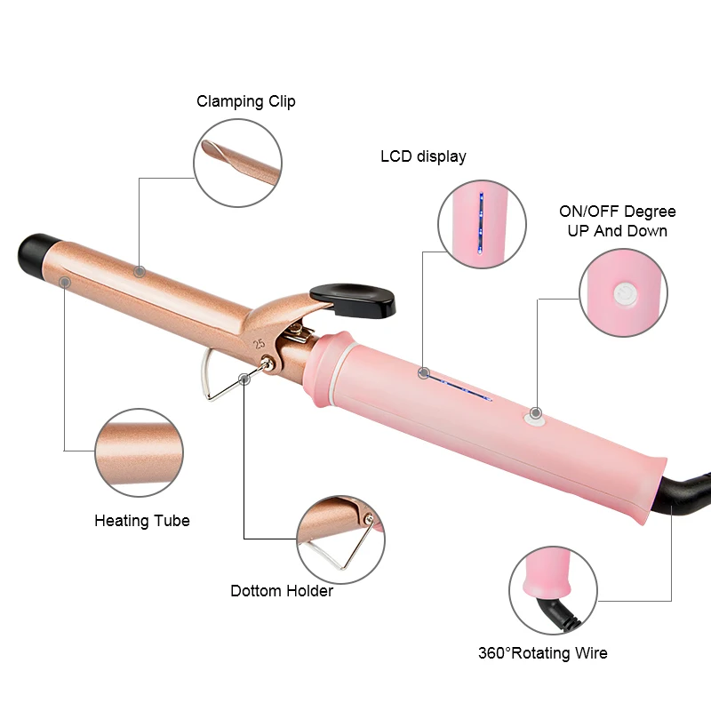 Wholesale Hair Curler Electric Hair Curler salon Curling Iron with clamp