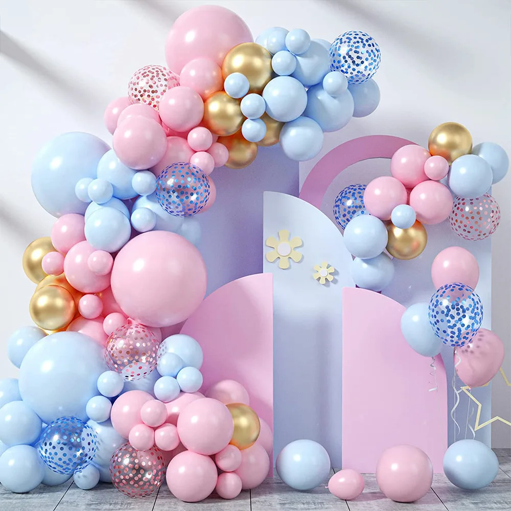 Amazon Hot Sell 18 inch Pink Blue Multicolored Latex Balloon Chain Birthday Party Wedding Decoration Balloon Set