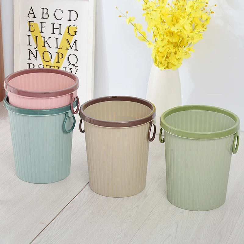 
Household Colorful Hand Press Flip Dustbin Trash Bins Garbage for Sale 