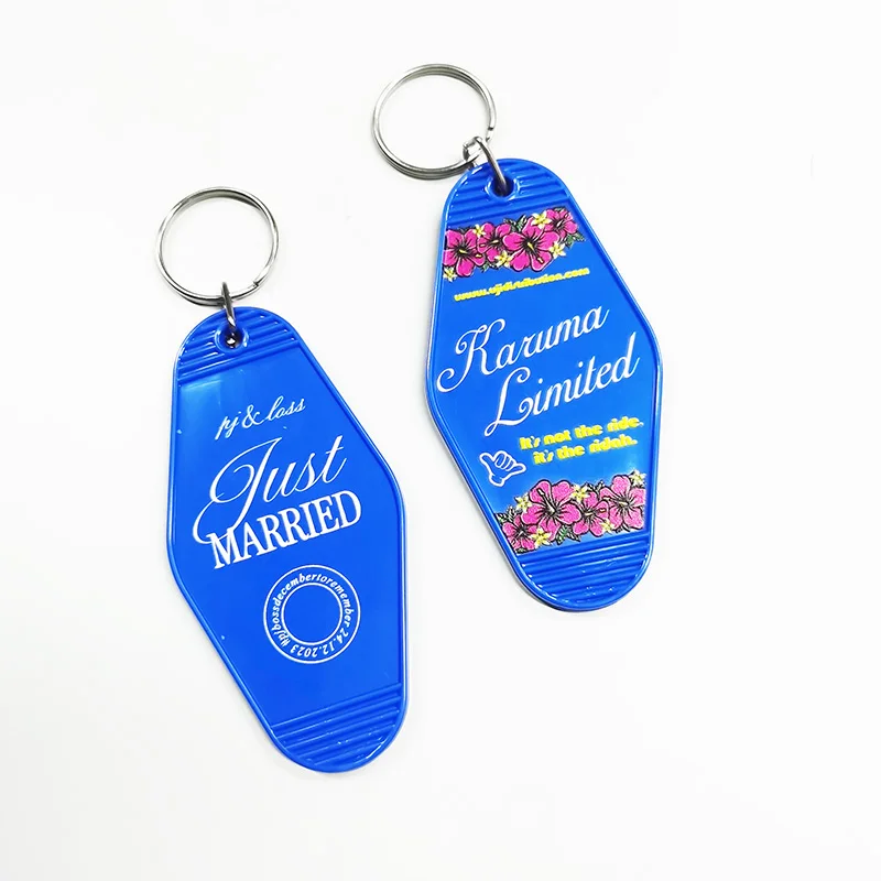 Personalized Plastic Blank ABS Hotel Keychain  Promotional Key Tags retro motel hotel keychain blank