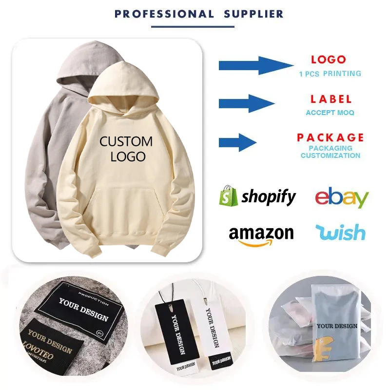 Custom Unisex Heavyweight Organic Cotton Blank No String Plain Men Oversized Hoodies
