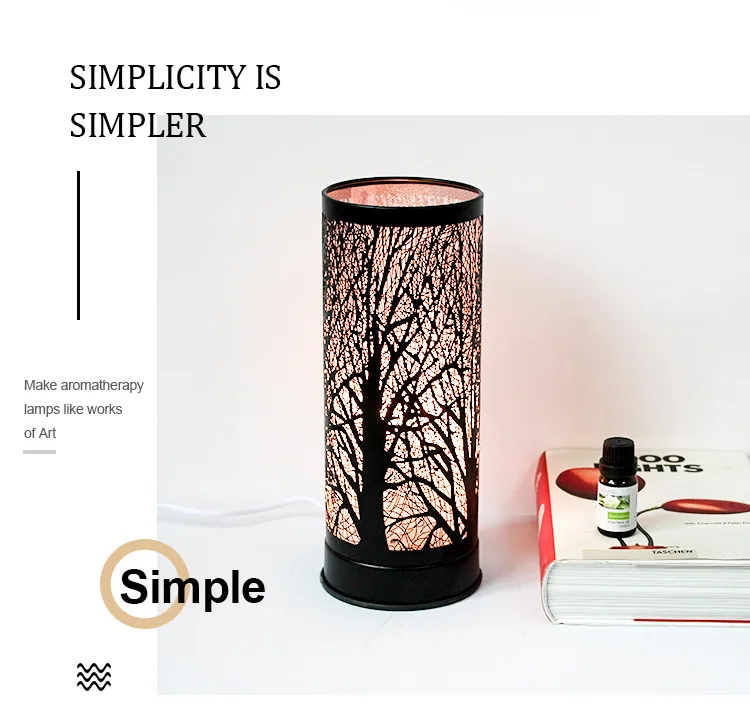 
accent black metal forest plug in wax tart warmer home decorative electrical oil burner decorative oil lamp 