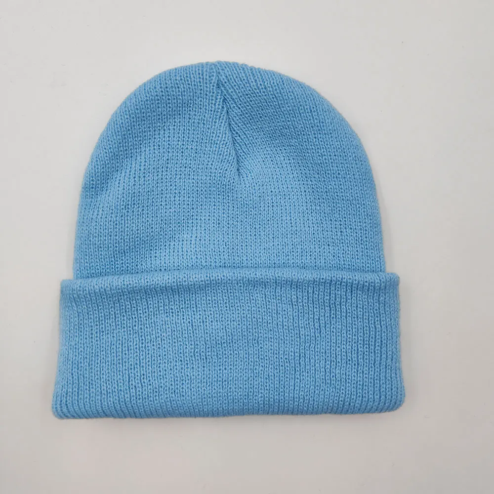 High Elasticity Baby Soft Warm Winter Hat Custom Embroidery Logo Kids Beanie Children Blank Plain Beanie Knitted Hat