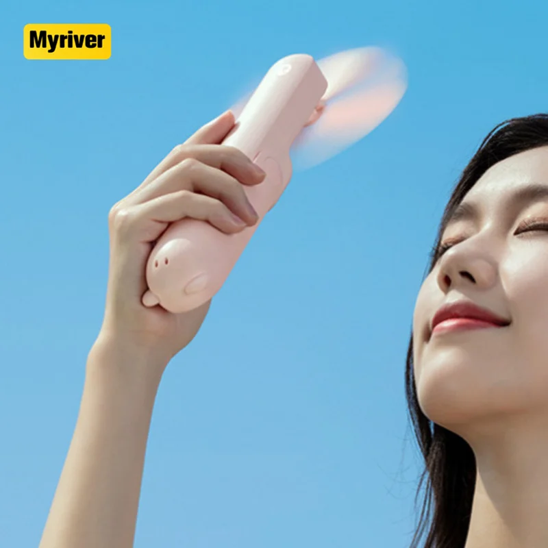Myriver Usb Mini Portable Fan 2 Mode Adjustable Hand Held Cooling Fan For Outdoor Travel Office Summer Cool Gadget
