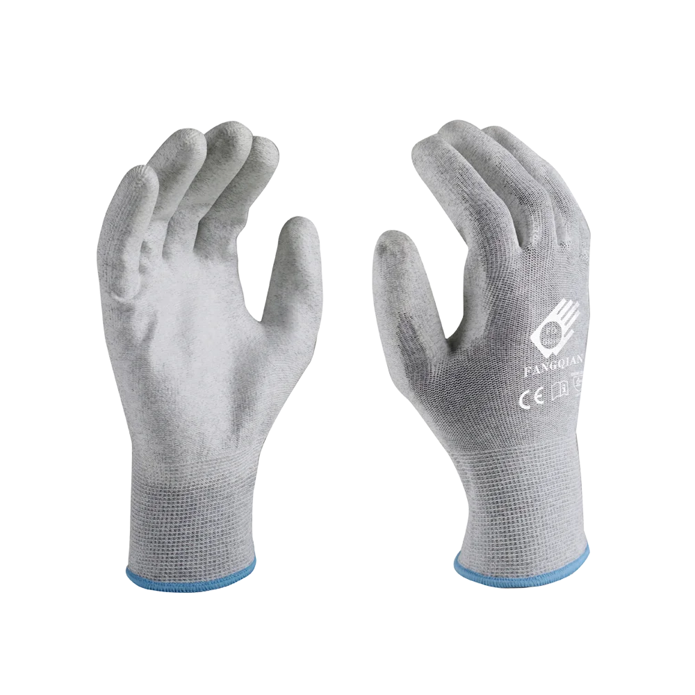 13 gauge knitted with light PU coated cheap working safety construction Gloves