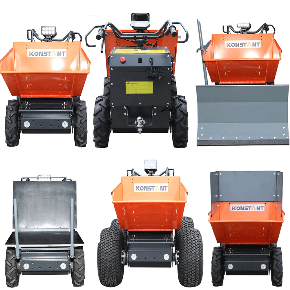 CE Four-Wheel Electric Mini Dumper Self-Loading Front Loader Dump Truck with Bucket Used Rated Load 5 Ton Drive Type Track