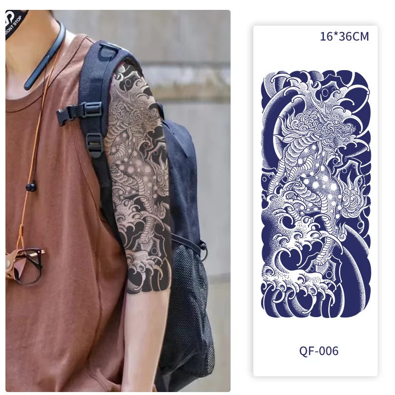 Hot Sale Wholesale Temporary Tattoos Seven-arm Cool Herbal Juice Tattoo Stickers Temporary Waterproof Flowers Tattoo For Boys