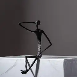 Modern Minimalist Abstract Character Decoration Creative Iron Porch Study Decoration