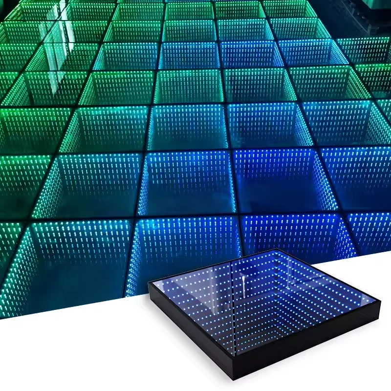 Светящийся светодиодный 3D-зеркальный напольный DMX512 внешне контролируемый ночной клуб бар сценический светильник для напольной плитки