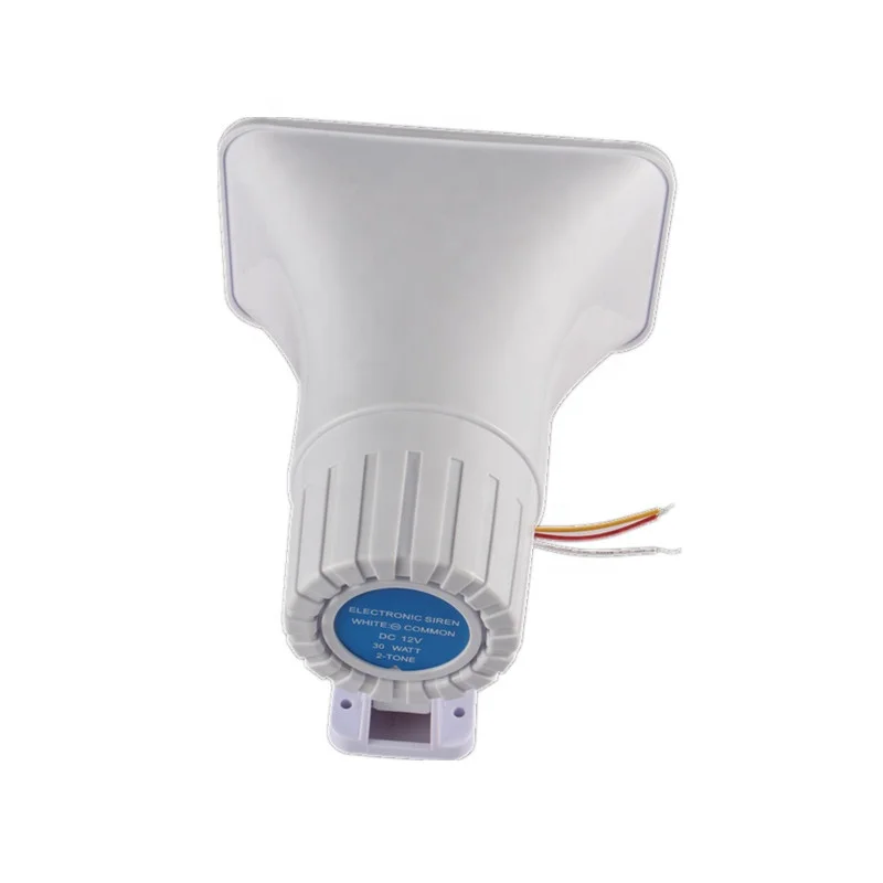 Outdoor Waterproof Big White 130dB Wired Home Alarm System 12V Siren Speaker