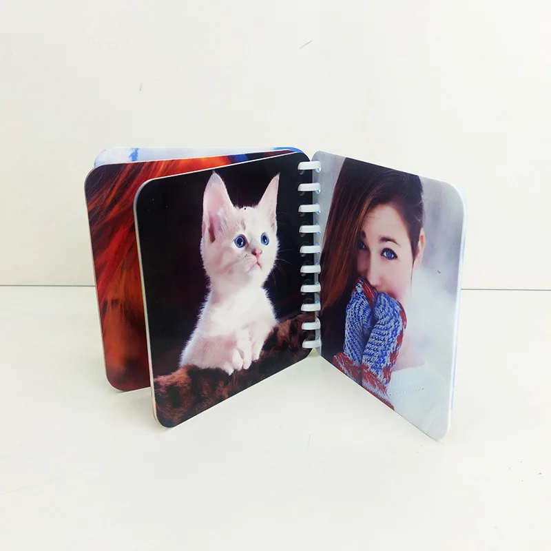 Heart shape Photo book Sublimation board book double sided printable FRP notebook with clip