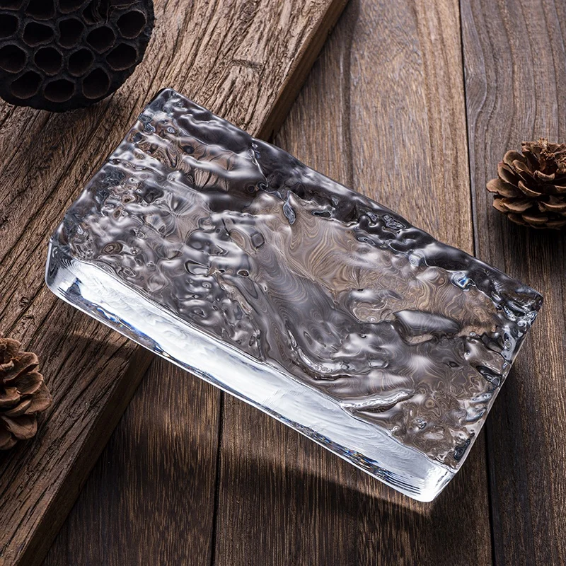 Ice oneside surface crystal glass block glass block factory for wholesale