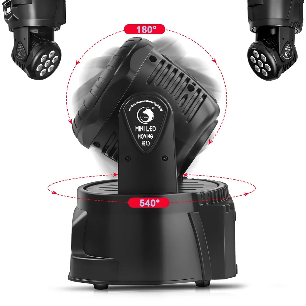 U`King NEW RGBW DJ Disco Lighting Effect LED Shaking Heads Stage Light one-stop shop