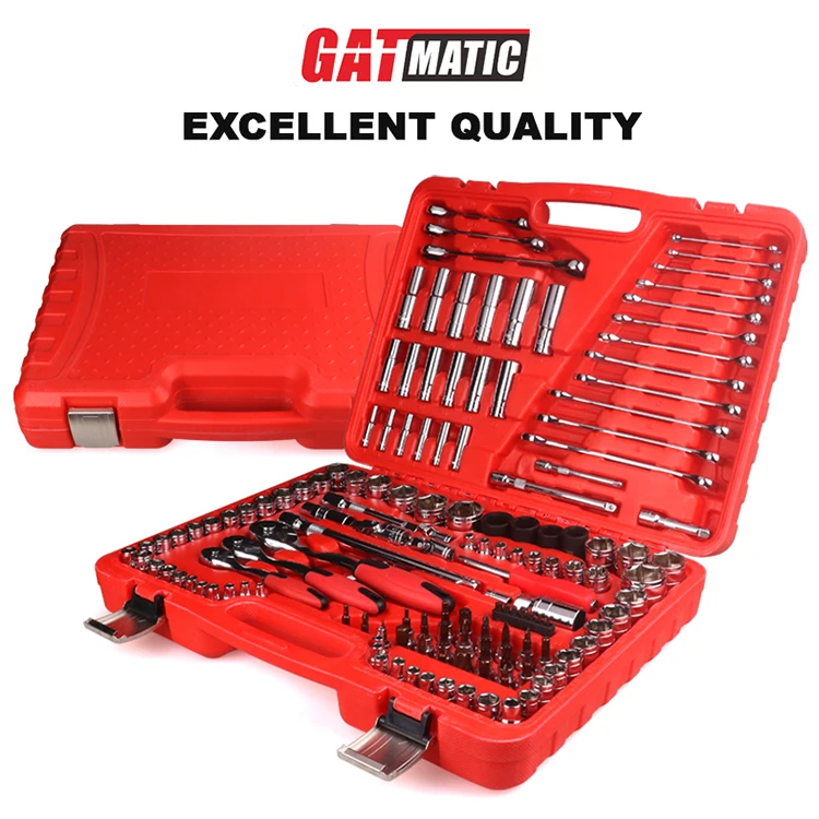 Custom Mechanics Complete Professional Portable Heavy Duty 150 Pieces Auto Repair Tools Tool Sets Box Socket Wrench Set