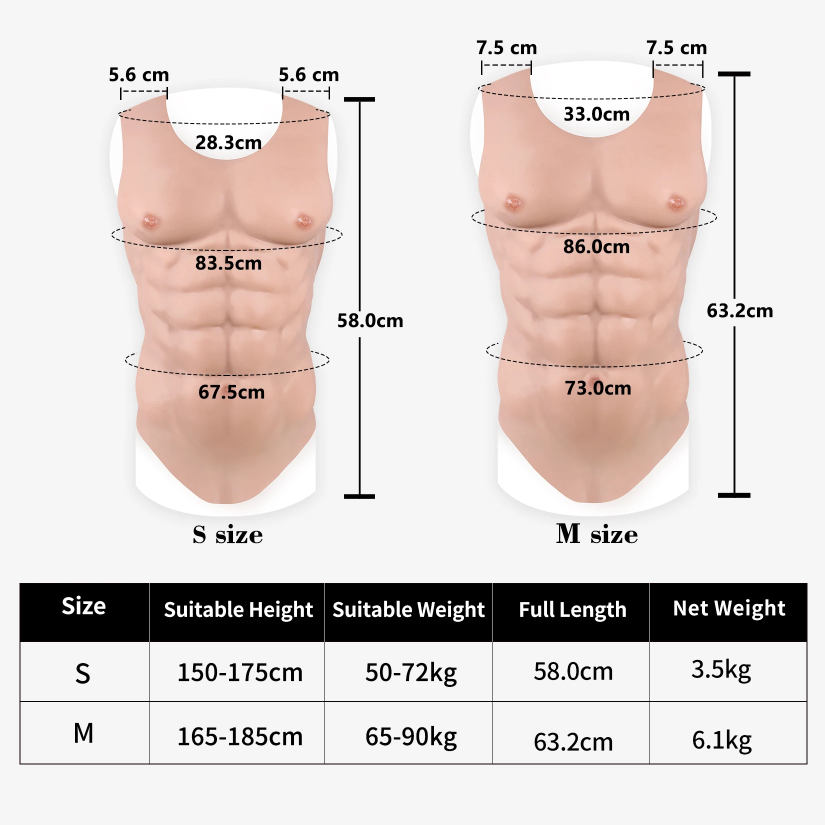 Cosplay Realistic FakeBelly Silicone Muscle Macho Chest For Halloween Party Sissy Film Props Drag Queen Masquerade Ball