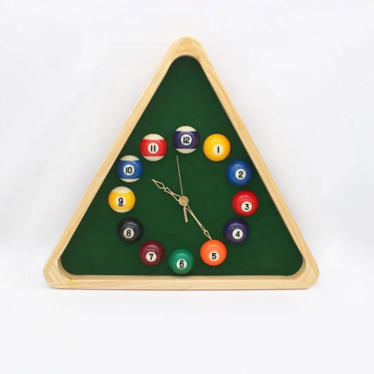 New Design Triangle Billiard Wall Clock for Billiard Pool Game