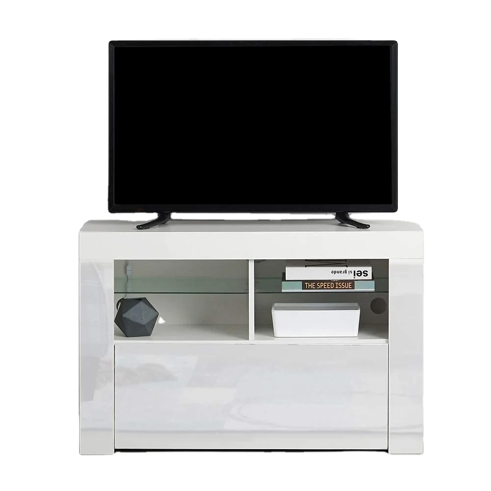 Современный светодиодный шкаф, белый, с высоким блеском, дверные стойки (белый светодиод) для гостиной