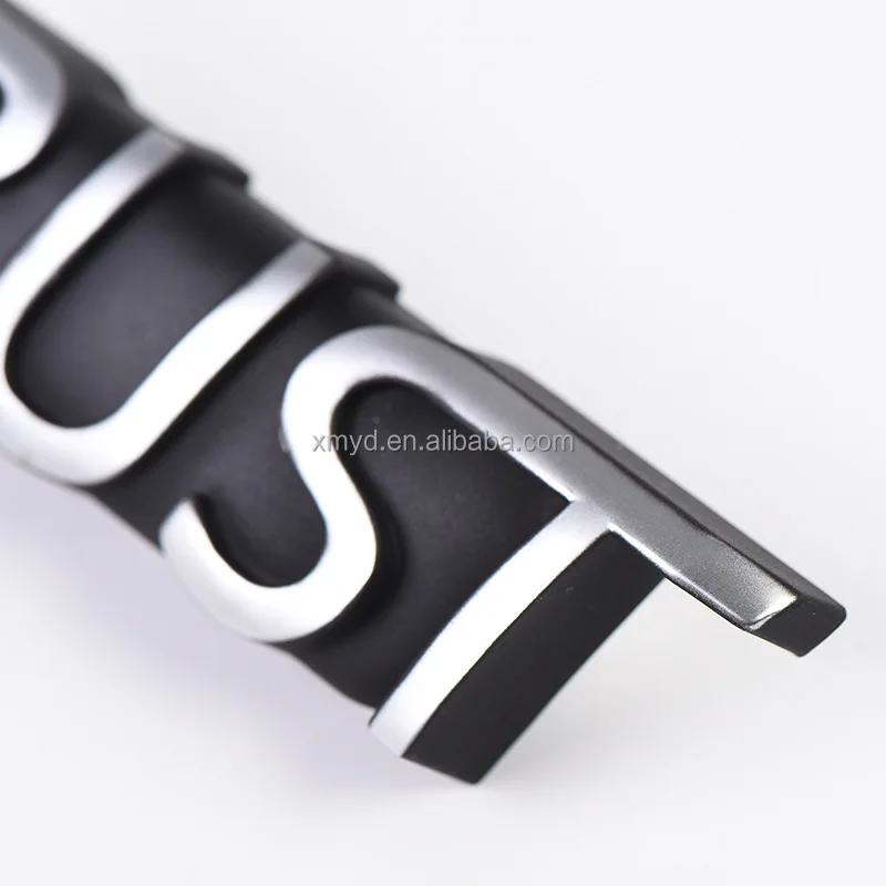 Custom ABS Car Letter Label Auto Chrome Matt Silver Motorcycle Emblem With 2 Pins