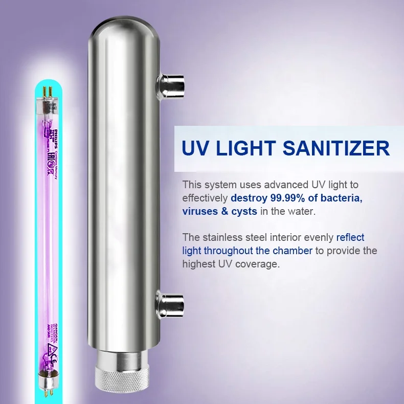 75 GPD 6-Stage Reverse Osmosis Drinking Water Filter with UV RO Water Purifier