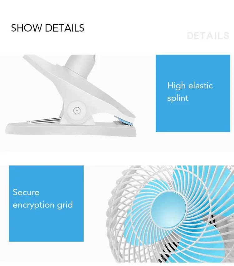 2024 Clip Fan Grow Portable Fans with 2 Speeds Quiet Multi-Mode Clip on Fan