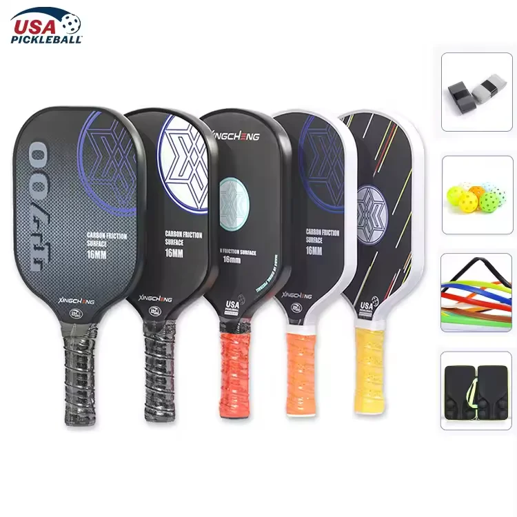 Outdoor Indoor Fiberglass Paddles USAPA Approved Carbon Fiber T700 UV Printing Customized handle grips pickleball paddle